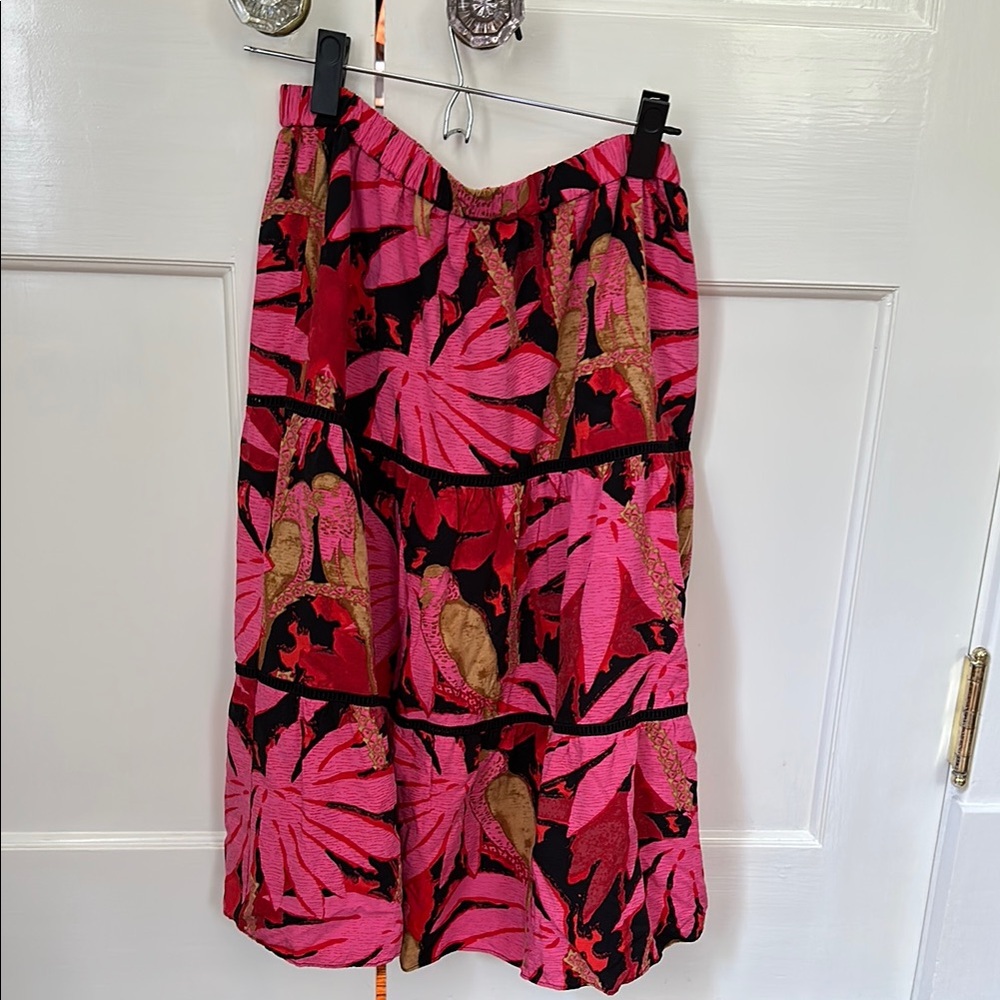 Jcrew Tropical Pink and Black Skirt